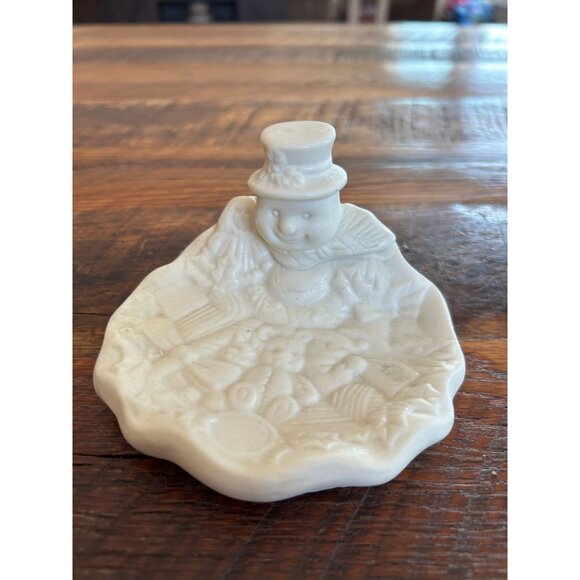 World Bazaar Santa & Snowman White Ceramic Candy/Soap Dish Set - Picture 9 of 14